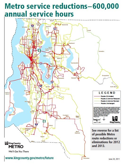 Service reductions considered by King County Metro