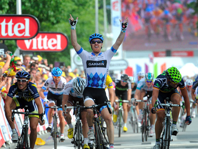 Tyler Farrar, winning Stage 3 of the Tour de France (Photo: Garmin-Cervelo)