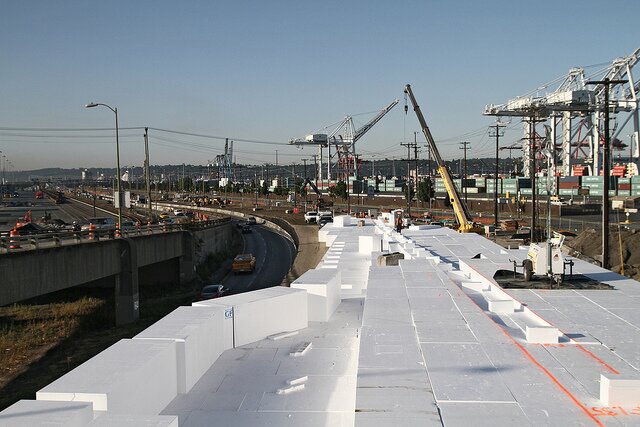 Presumably all this "geofoam" will make for an incredibly smooth ride! (Photo: WSDOT)