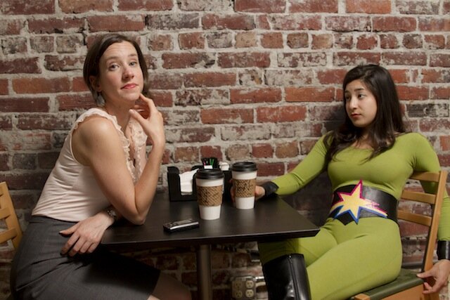 Marianna de Fazio as Patty and Kelsey Yuhara as her super-powered friend Jen in Annex's The Strange Misadventures of Patty...