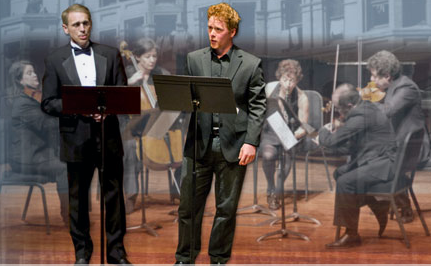 Erich Parce and Ross Hauck, with the Music of Remembrance ensemble