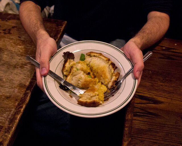 A soon-to-be-devoured pie from Pies & Pints (Photo: MvB)