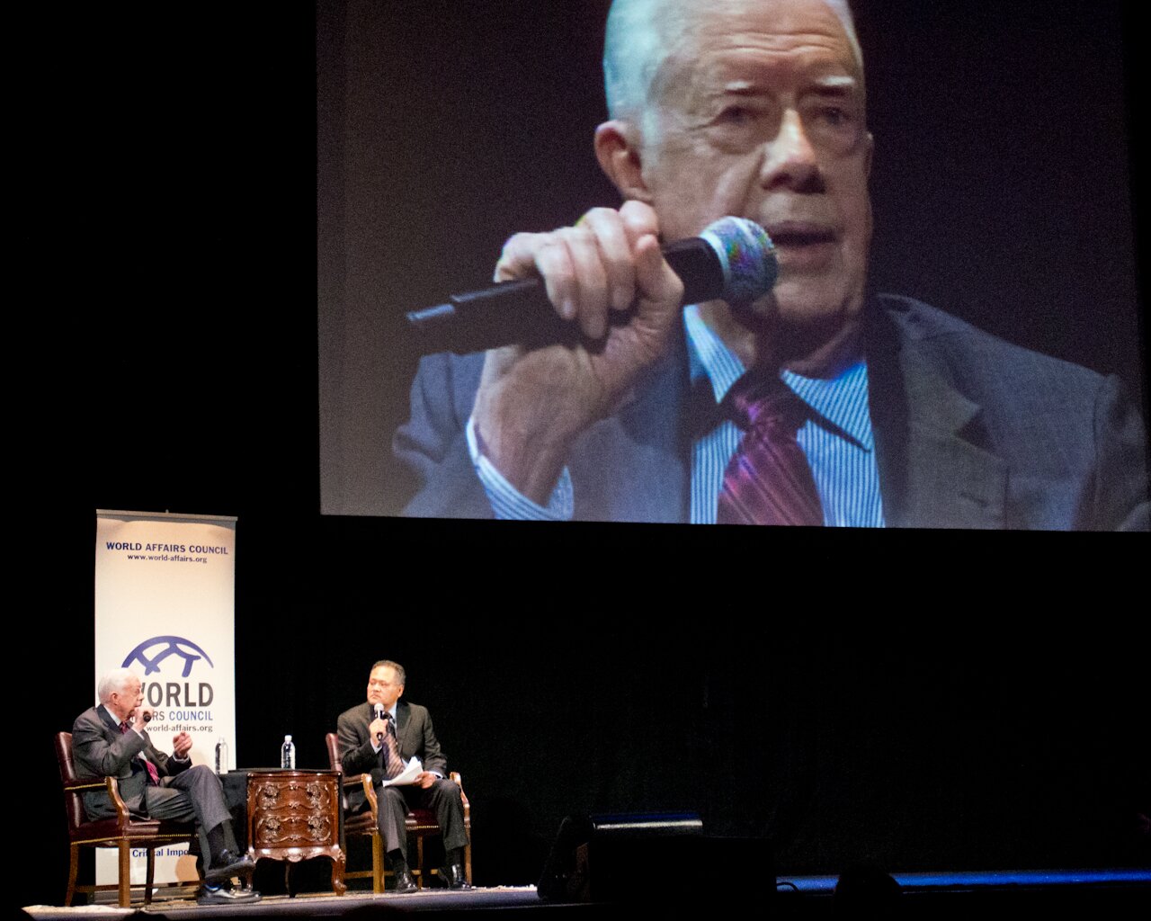 President Jimmy Carter with KCTS's Enrique Cerna (Photo: MvB)