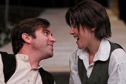 Nathan Graham Smith as Orlando and Hana Lass as Rosalind (Photo: Seattle Shakespeare Company)