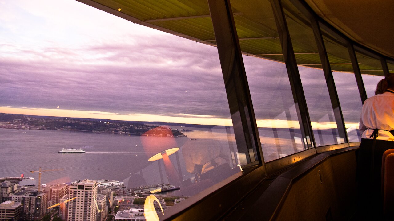 Everywhere you look in the Space Needle, there's a different postcard view. (Photo: MvB)