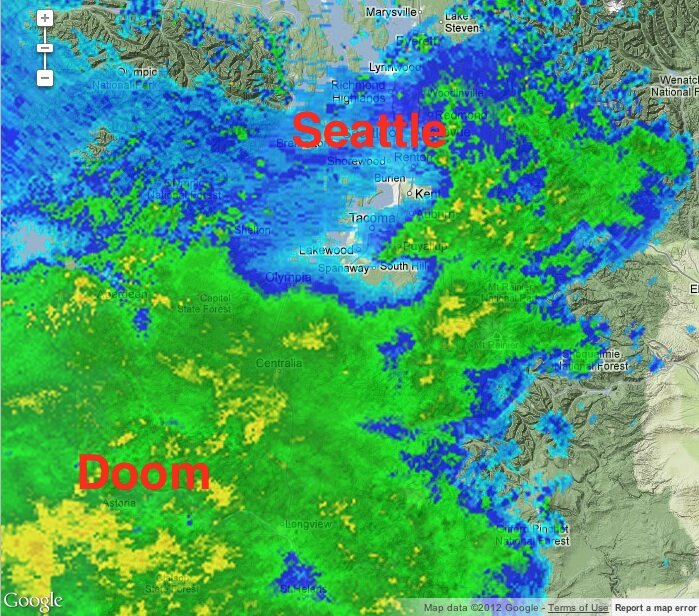 "Enhanced" radar image (UW Atmospheric Sciences)