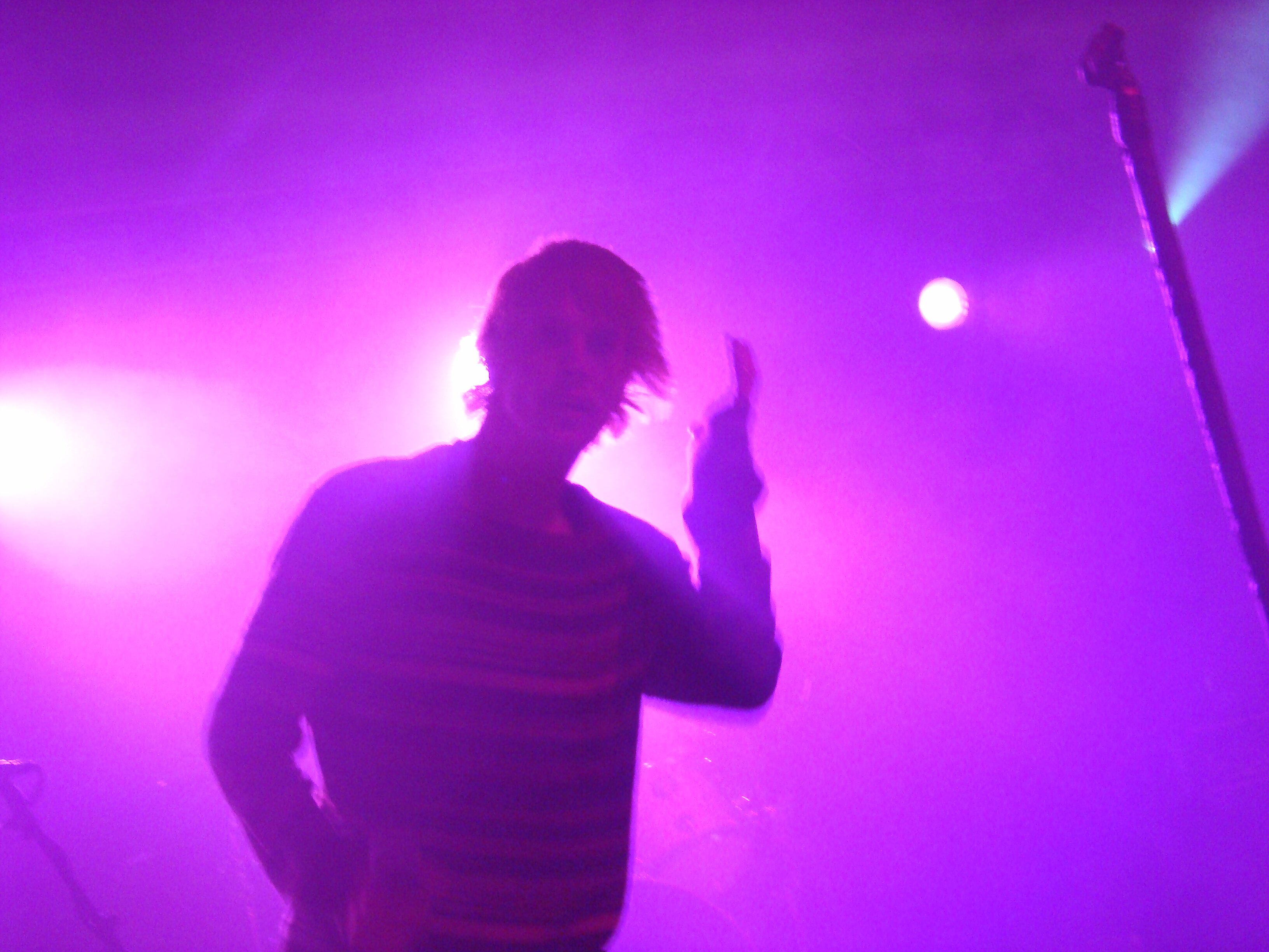 Foxy Shazam's Eric Sean Nally, grooving on the colors, Bumbershoot 2012. (photo by Tony Kay)